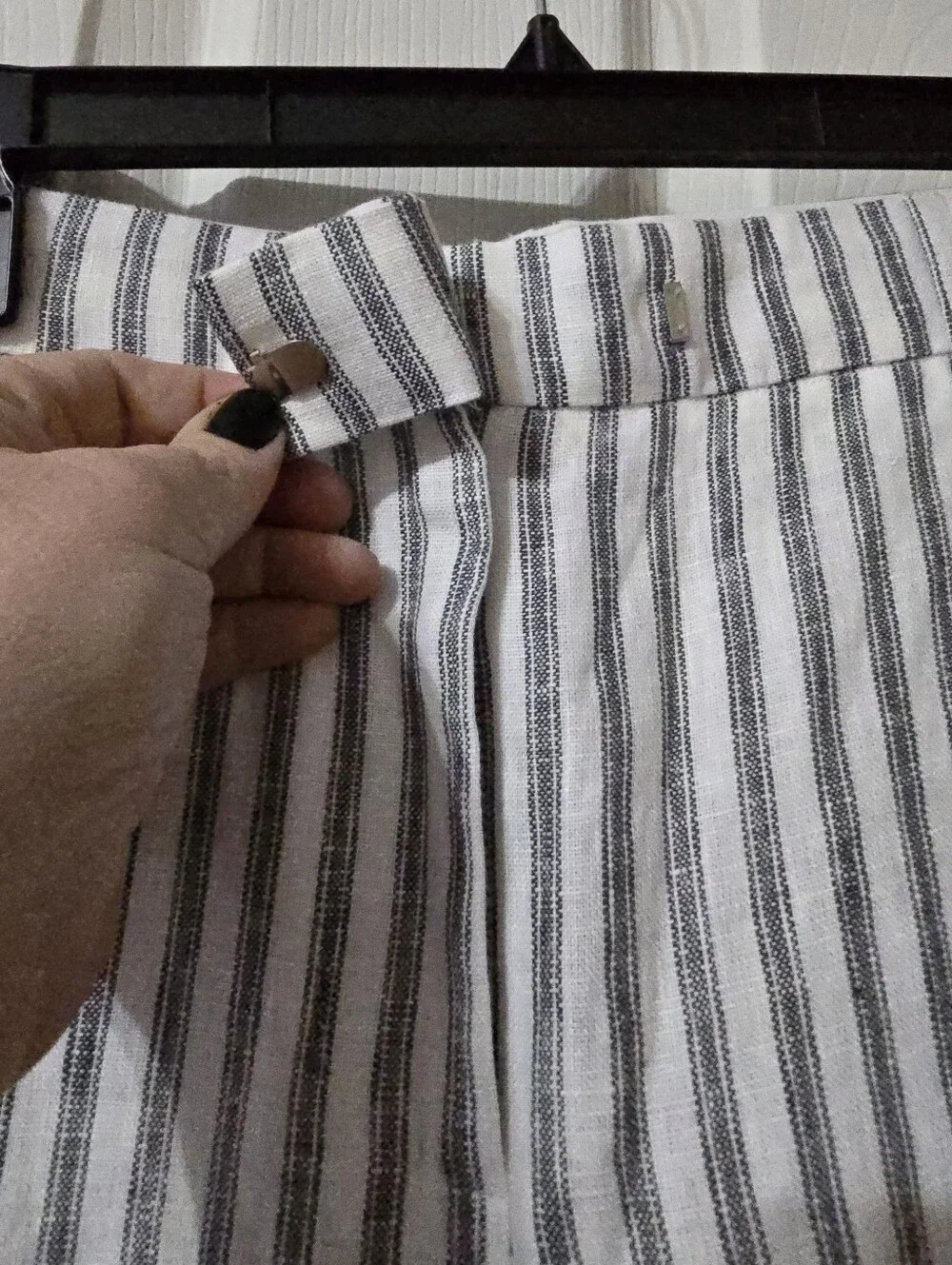 Reformation | Carter Linen Mid Rise Wide Leg Striped Trouser Pants, Sz 8, EUC! - Picture 13 of 15
